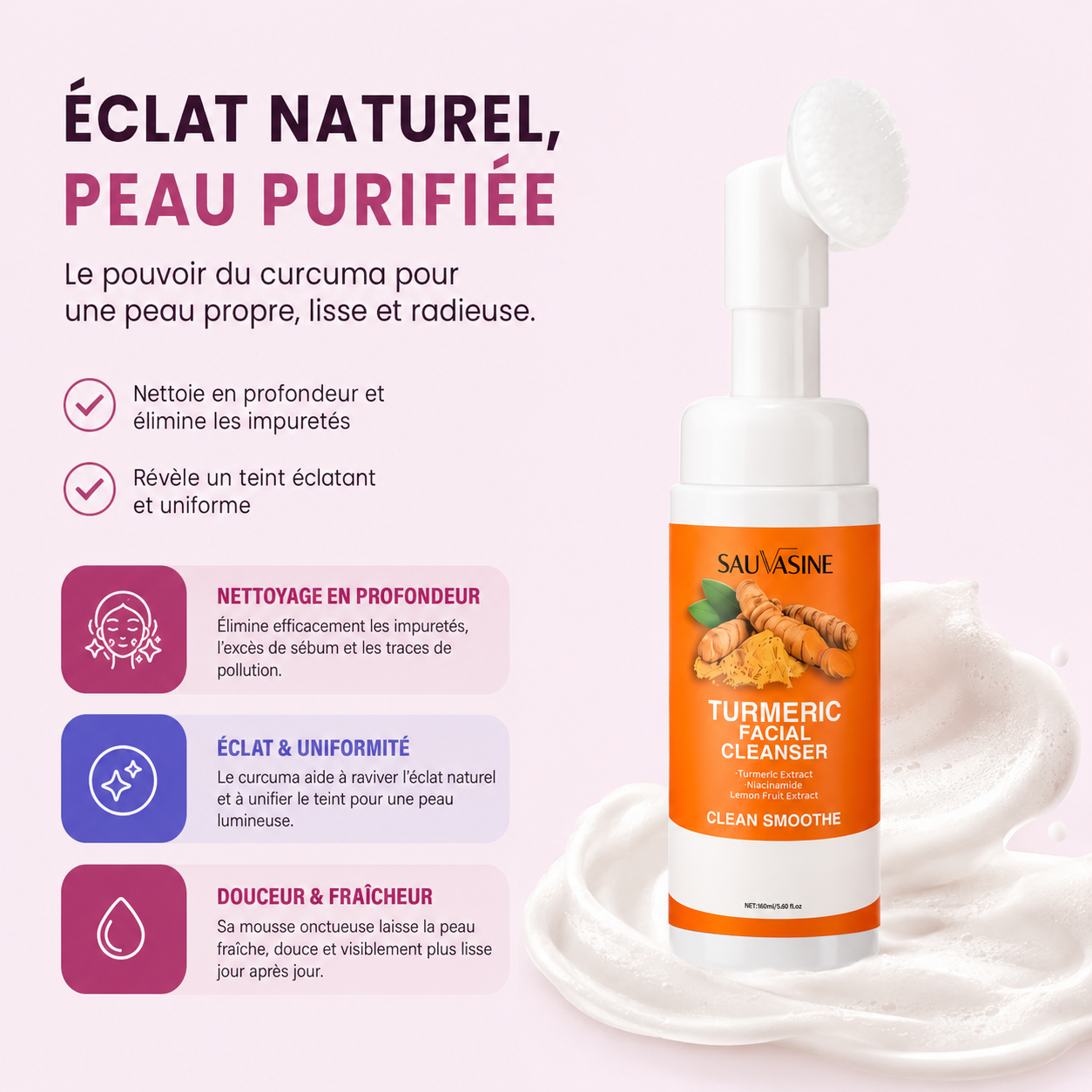 GLOWSKIN Curcuma Glow - Mousse Nettoyante Illuminatrice